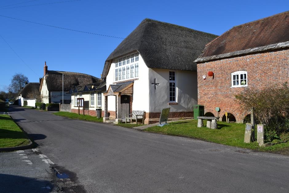 photo of the Village Hall front taken from the roadside in 2018