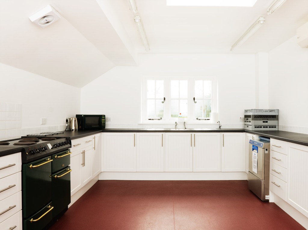 Spacious and well equipped kitchen.